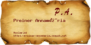 Preiner Annamária névjegykártya